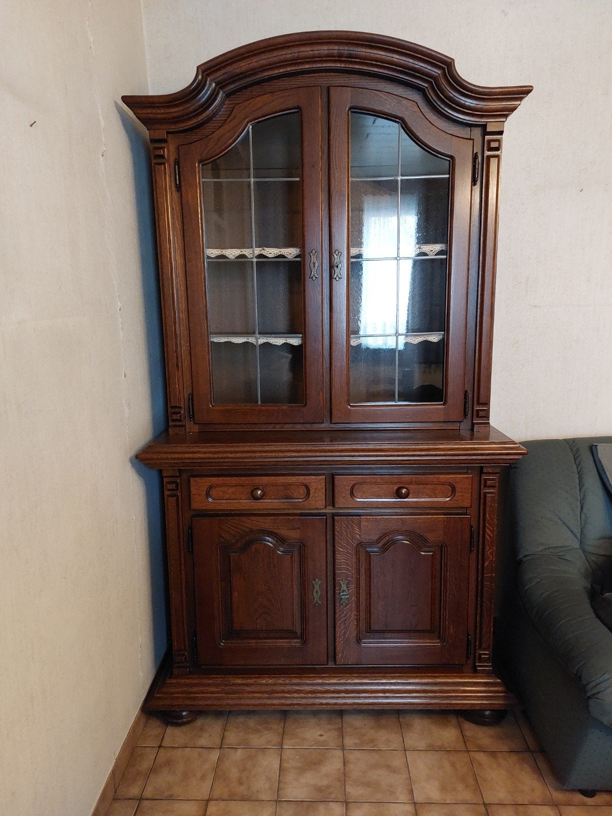 vitrine en chêne, Maison & Meubles, 100 à 150 cm, Enlèvement, 200 cm ou plus, Chêne