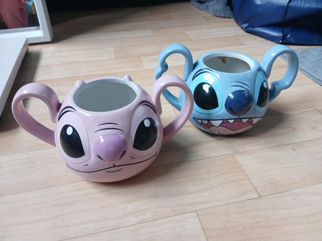 Stitch set mokken disney, Ophalen, Overige figuren, Zo goed als nieuw, Servies