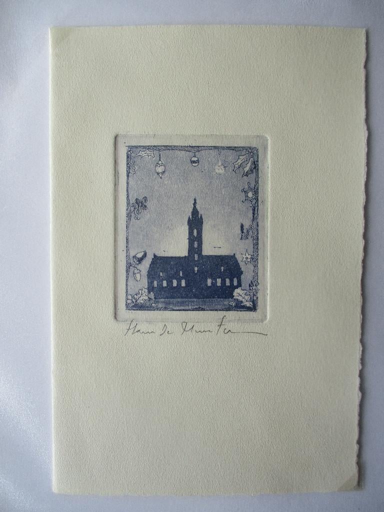 ets Stadhuis Dendermonde Hans De Munter, Antiek en Kunst, Kunst | Etsen en Gravures, Verzenden