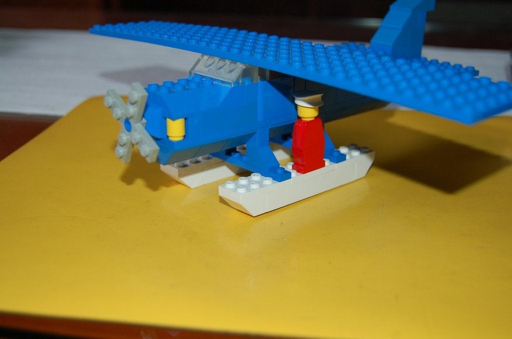 Vintage Lego Watervliegtuig motorbootje compleet instructies, Enlèvement ou Envoi, Lego, Ensemble complet, Instructions incluses