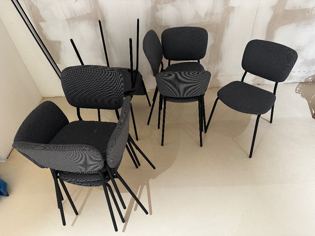 Lot de 10 chaises IKEA SANDSBERG, Ophalen, Zo goed als nieuw, Stof, Grijs