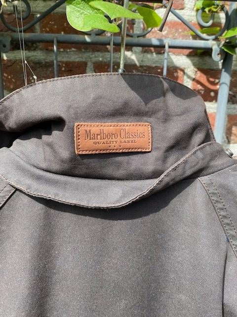Vintage Marlboro lange lederen herenjas, Marlboro Classics, Bruin, Ophalen of Verzenden, Maat 56/58 (XL)