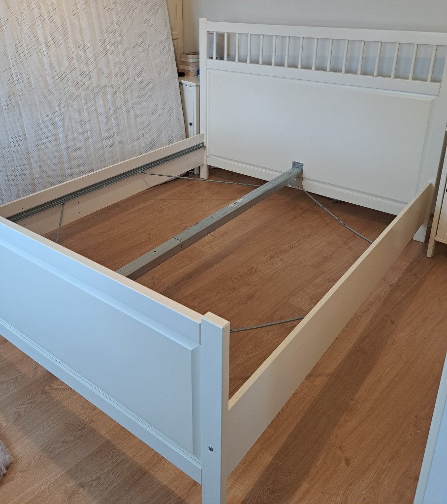 Bed 160x200, Huis en Inrichting, Slaapkamer | Bedden, Ophalen, Gebruikt, Wit, Tweepersoons