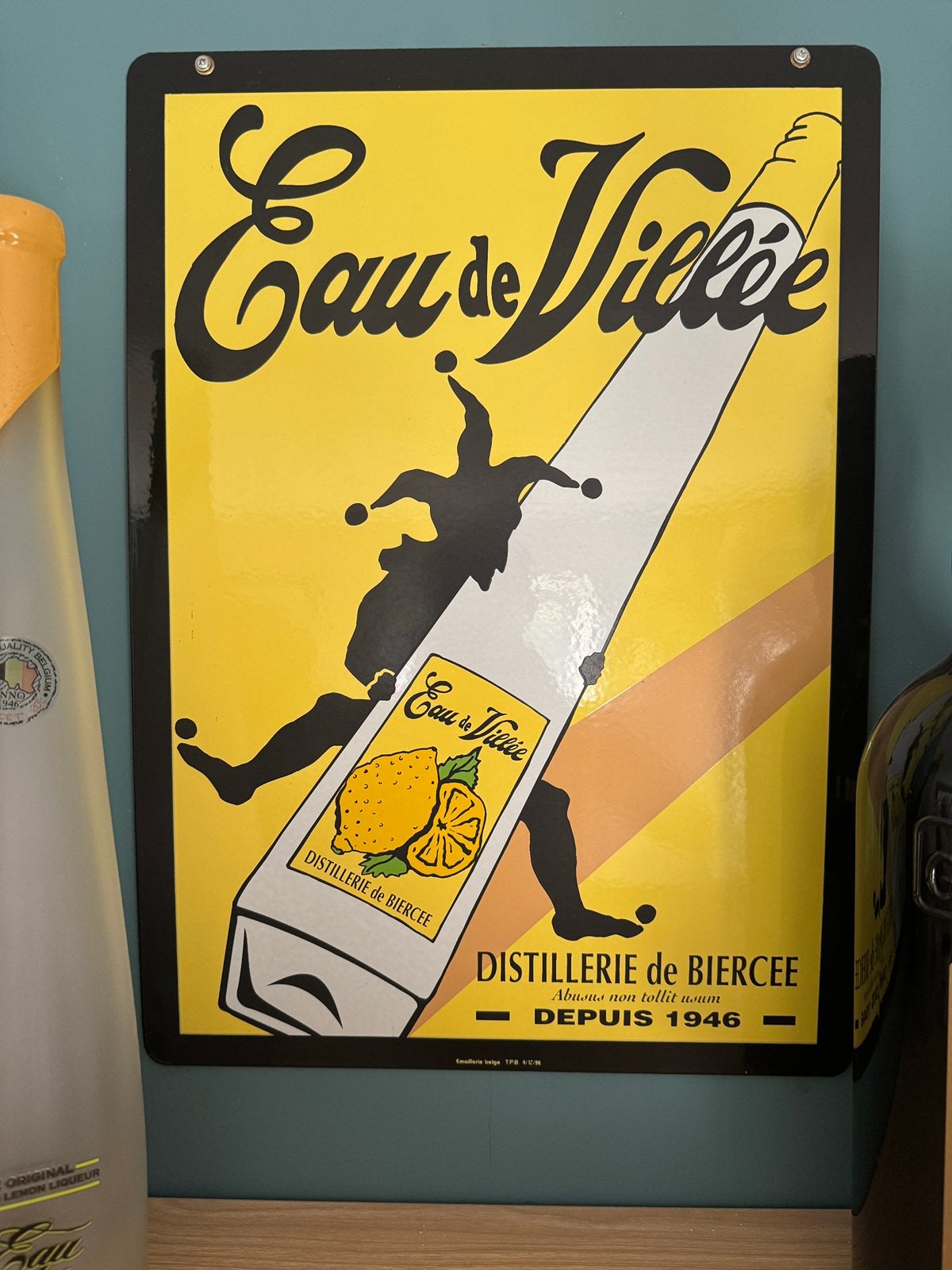 Plaque émaillée double face eau de villee 38/53 cm, Enlèvement ou Envoi, Comme neuf