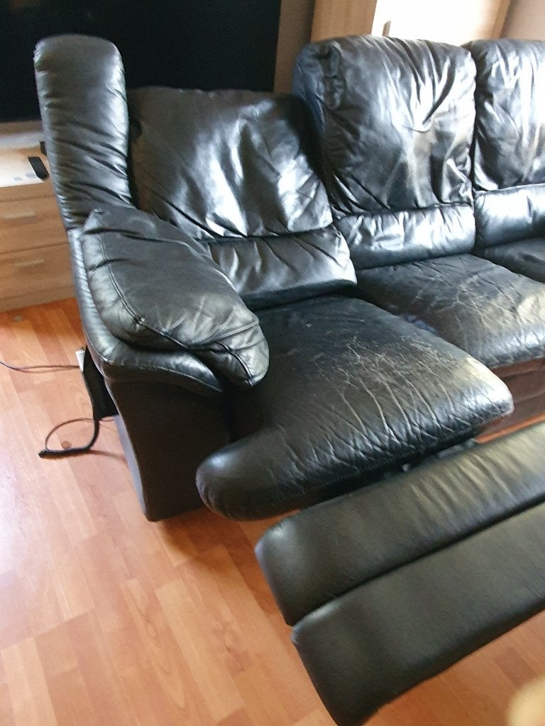 Lederen 3-zit zetel, 200 à 250 cm, Lederen zetel, Banc droit, Enlèvement