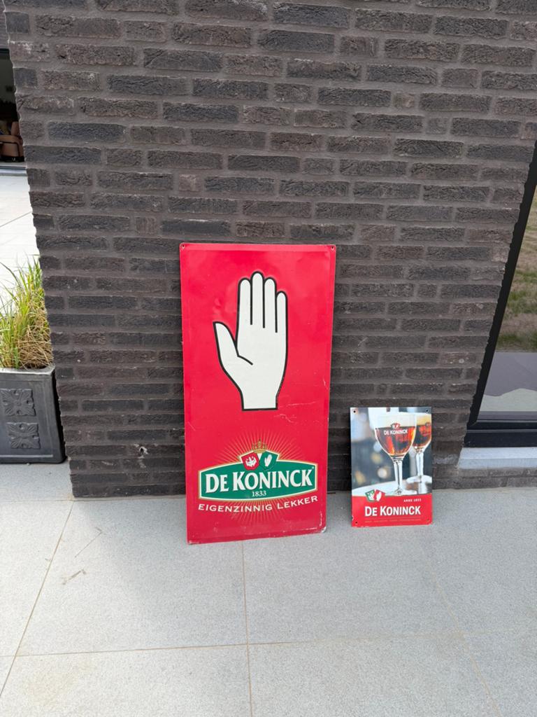 2 x reclamebord De Koninck, Verzamelen, Merken en Reclamevoorwerpen, Ophalen, Zo goed als nieuw