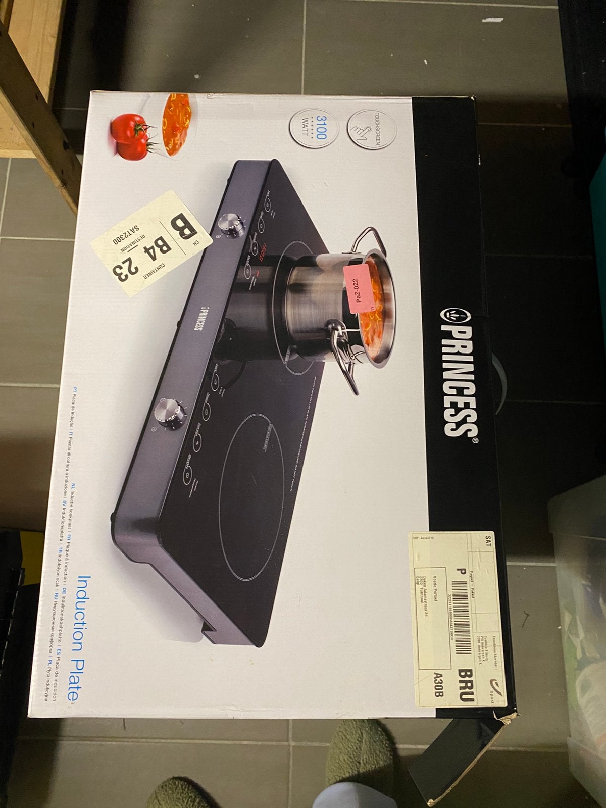 Princess dubbele inductiekookplaat 3100W – 2 kookzones, Ophalen, Gebruikt