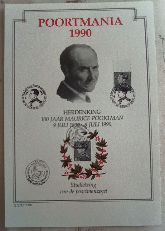 POORTMANIA 1990 Ledeberg (Gent) Maurice Poortman, Postzegels en Munten, Verzenden, Gestempeld
