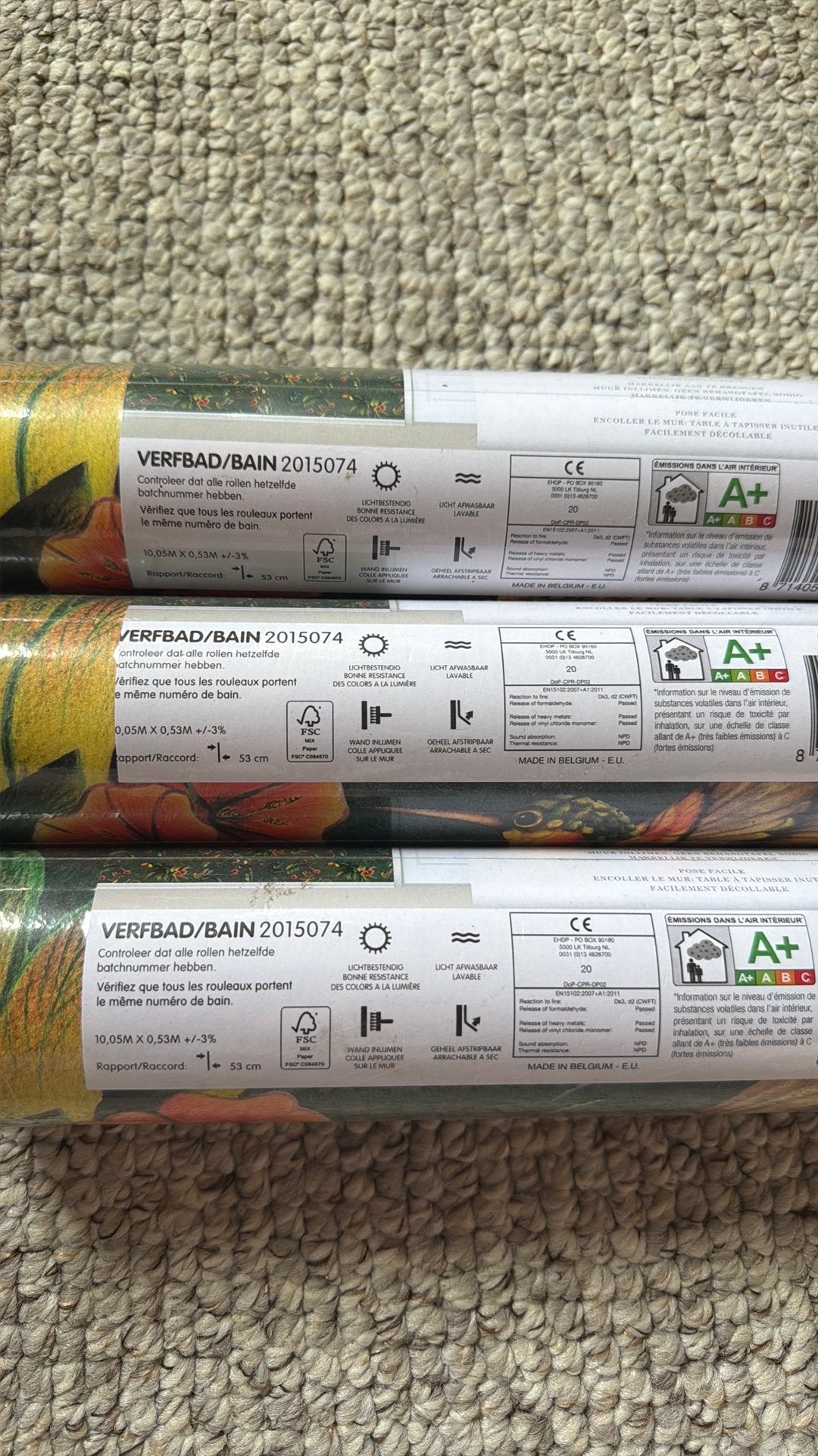 3x nieuw Ashford & Sons Michelle vliesbehang, Huis en Inrichting, Ophalen of Verzenden, Vliesbehang, Oranje, Bladeren