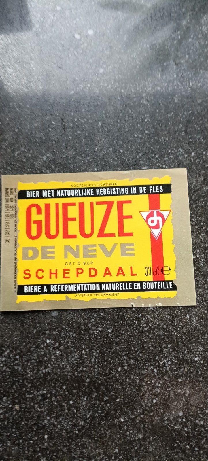 bieretiket gueuze De Neve Schepdaal, Verzamelen, Ophalen of Verzenden