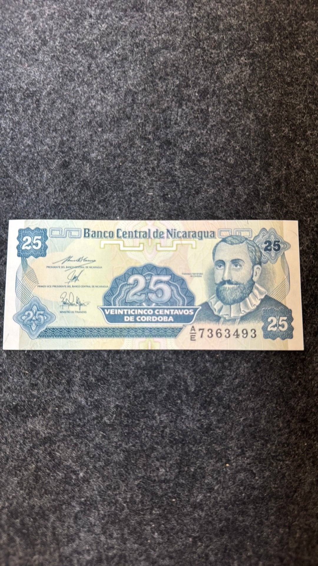 25 centavos Nicaragua, Postzegels en Munten, Bankbiljetten | Amerika, Verzenden