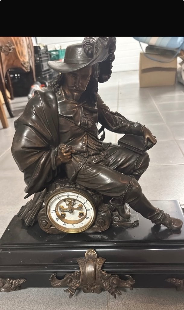 Antieke bronzen klok compleet en werkend, Antiek en Kunst, Ophalen