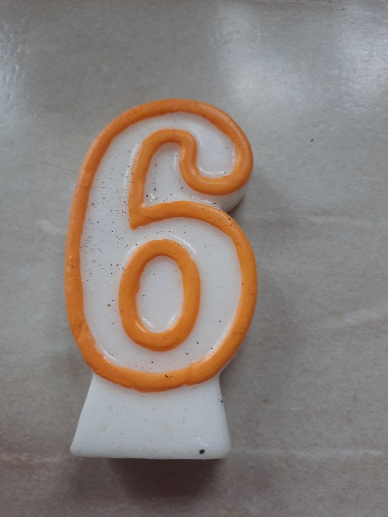 verjaardagskaars "6" enz, Ophalen of Verzenden