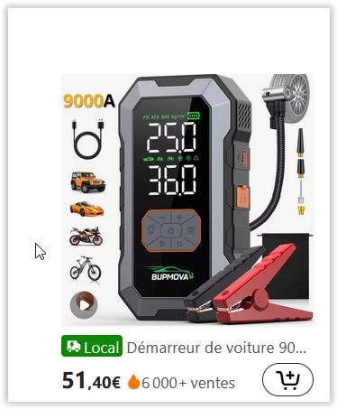 Démarreur de voiture 9000A avec compresseur d'air, gonfleur, Enlèvement ou Envoi, Neuf