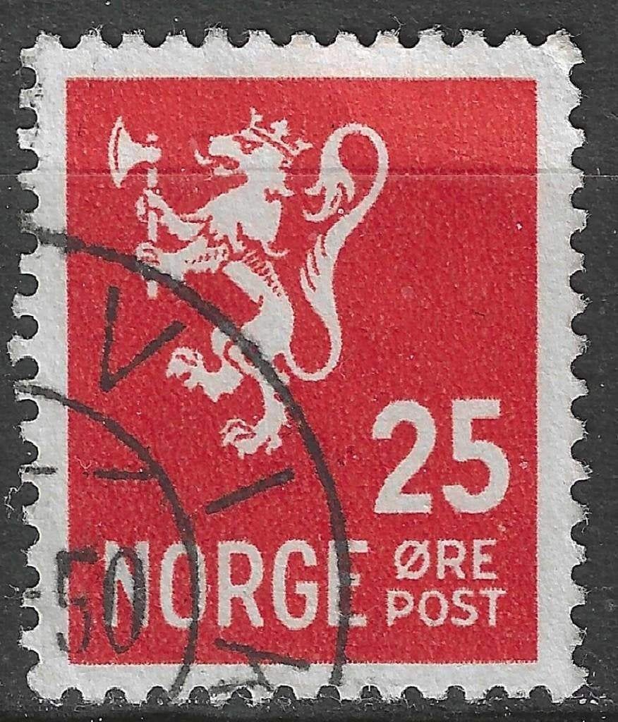 Norvège 1926-1929 - Yvert 116 - Lion et chiffre e vale (ST), Timbres & Monnaies, Timbres | Europe | Scandinavie, Envoi, Norvège