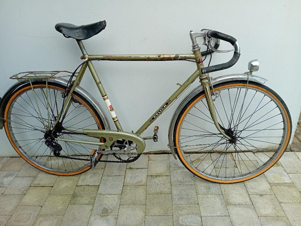 Vintage herenfiets Peugeot maat 57, Fietsen en Brommers, Ophalen, Velgrem, Versnellingen, Zo goed als nieuw