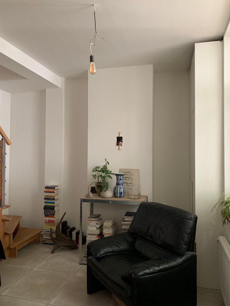Zwarte leren fauteuil(s), Huis en Inrichting, Fauteuils, Ophalen, Gebruikt, 75 tot 100 cm, Jaren 70 & 80 Vintage / Postmodern