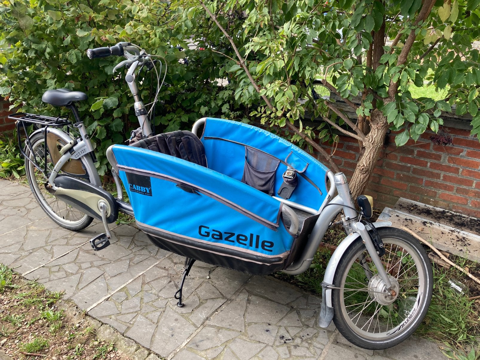 Bakfiets Gazelle Cabby, Fietsen en Brommers, Ophalen, Gebruikt, 3 kinderen, Huif