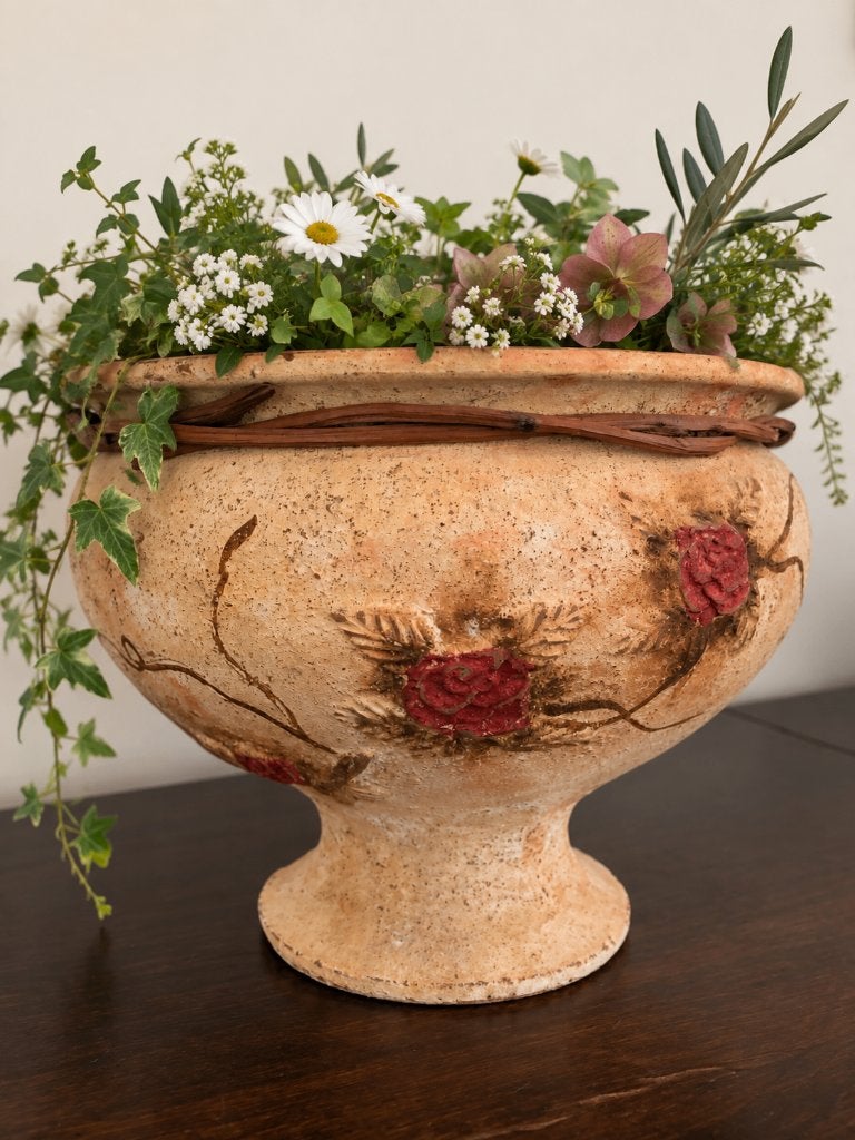 Vasque - pot pour plantes en céramique, Jardin & Terrasse, Enlèvement, Comme neuf, Autres formes, 25 à 40 cm