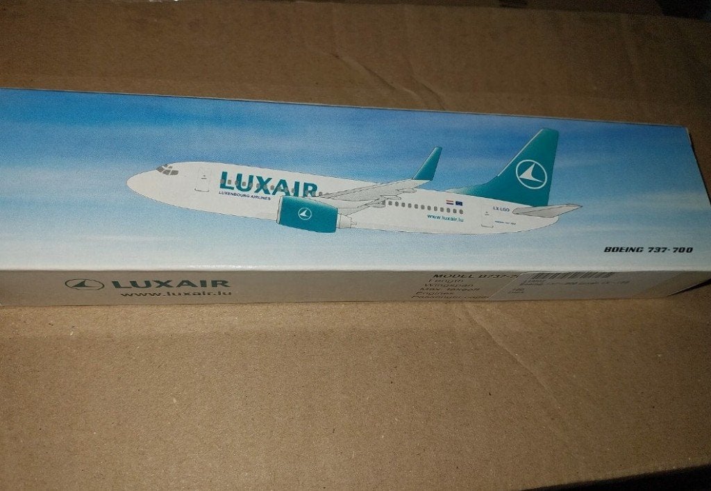 Luxair Boeing 737-700 LX-LGO 1/200 schaalmodel vliegtuig, Verzamelen, Ophalen of Verzenden, Nieuw, Schaalmodel