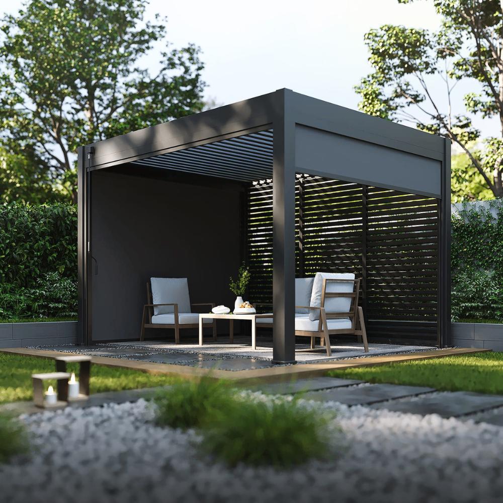 Overkapping Alu 3,6x4m - Zandgrijs - LED - 6%BTW mogelijk !, Tuin en Terras, Overkappingen, Nieuw, Carport, Ophalen of Verzenden