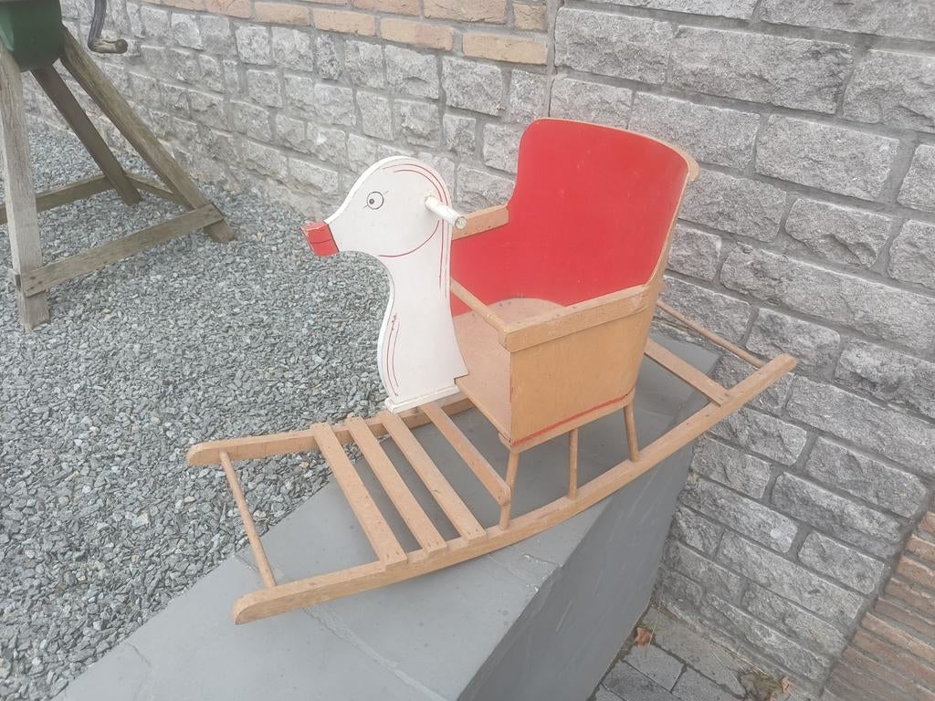Prachtige vintage retro houten Schommelpaard, Ophalen
