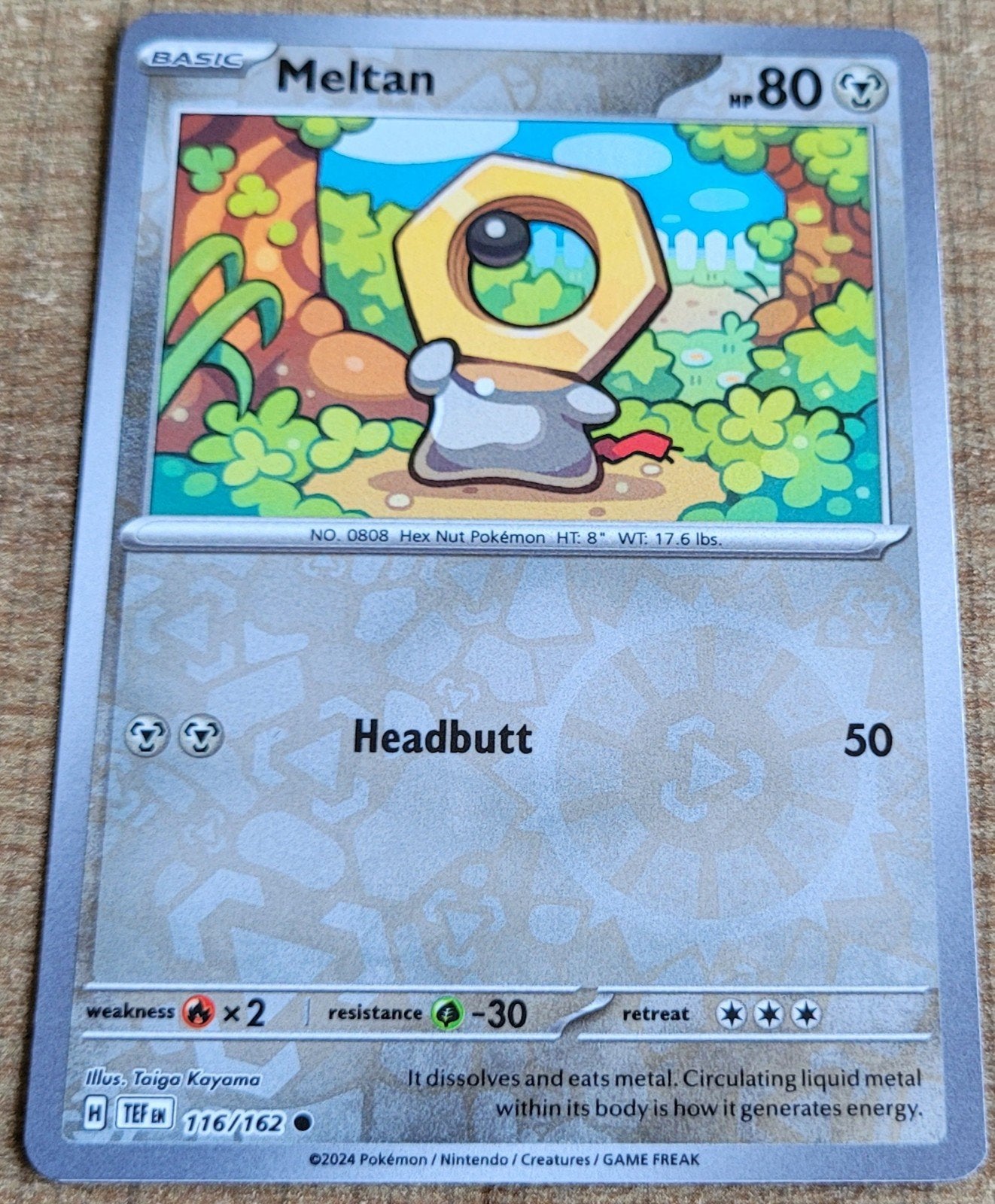 Meltan (116/162), Ophalen of Verzenden, Zo goed als nieuw, Losse kaart, Foil