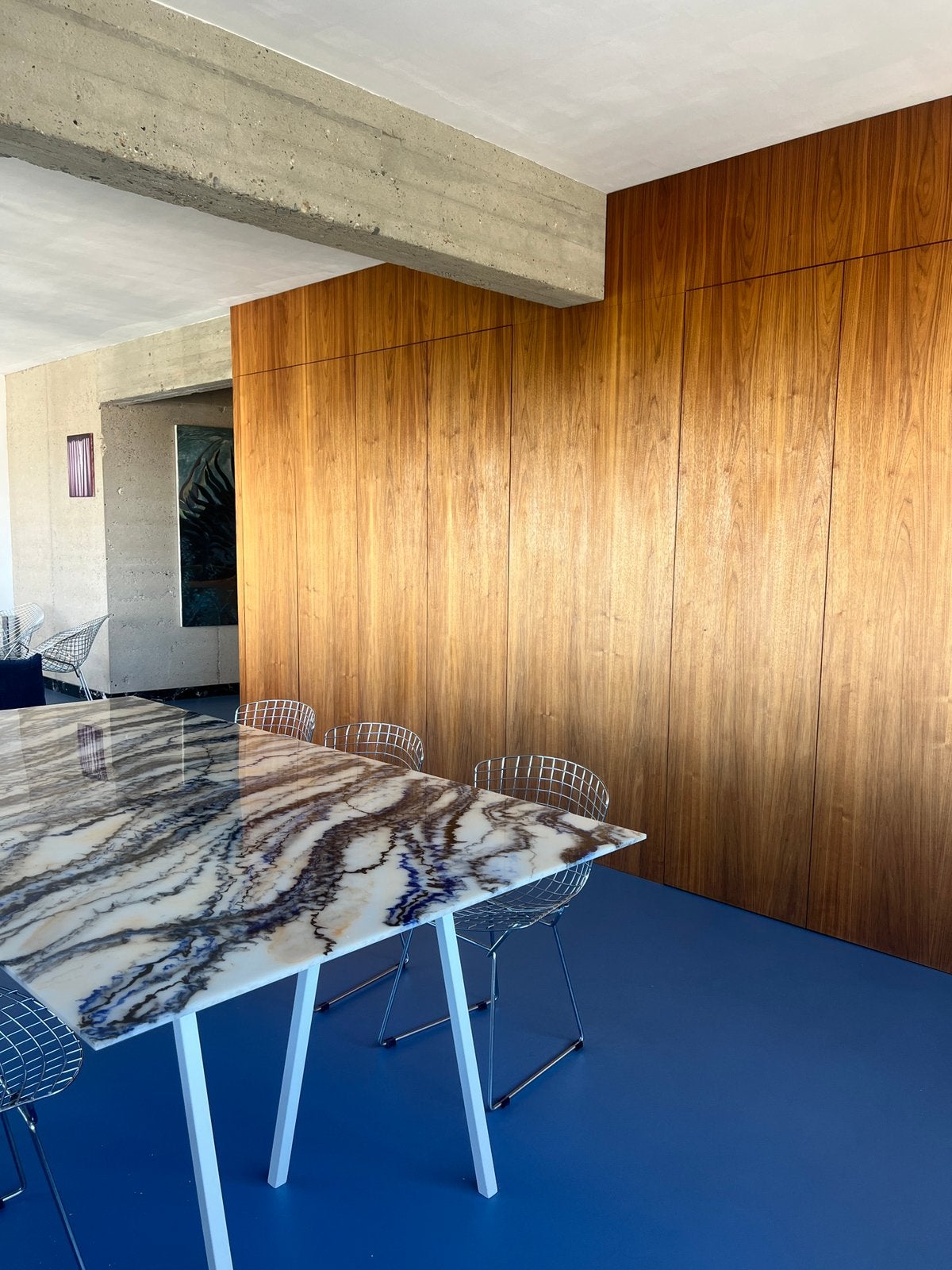 Faux-Marble tafel op Hay Loop Stand 240x120cm, Ophalen, 100 tot 150 cm, 200 cm of meer, Zo goed als nieuw