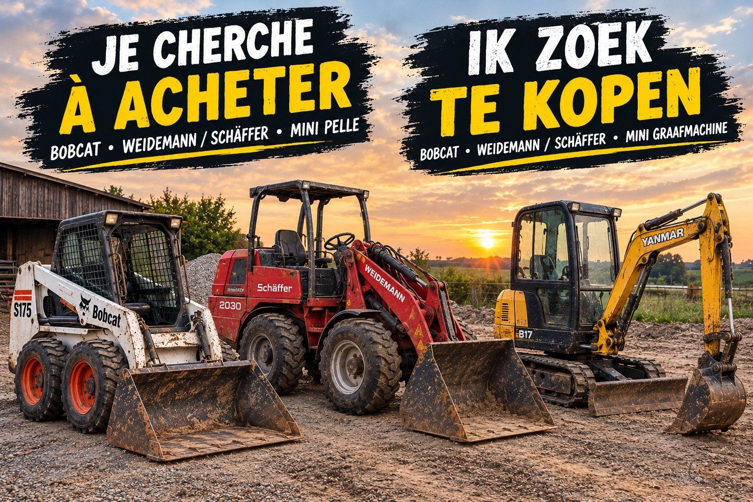ACHAT BOBCAT WEIDEMANN MINI PELLE – CHARGEUSE – TRACTOPELLE, Enlèvement