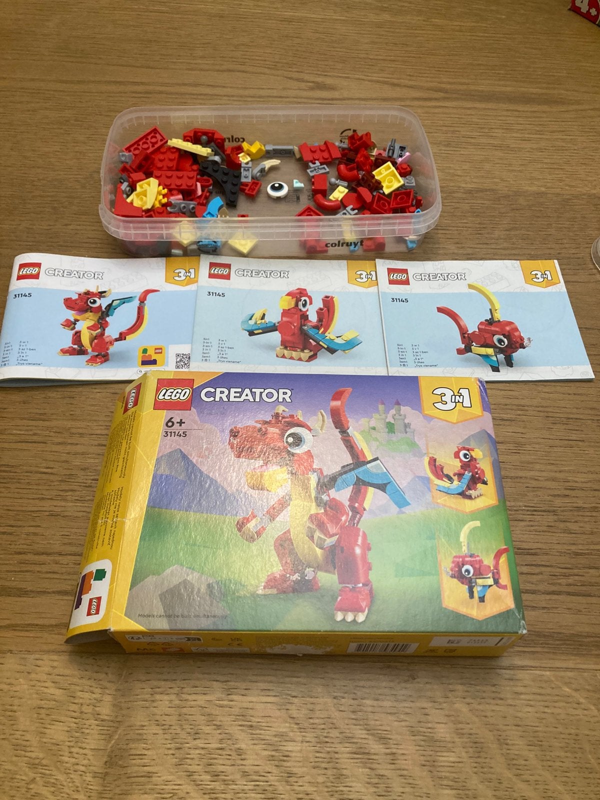 Lego creator draak 31145 papegaai vis, Kinderen en Baby's, Speelgoed | Duplo en Lego, Lego, Ophalen of Verzenden, Zo goed als nieuw