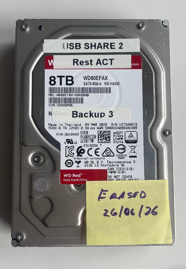 2x WD Red 8TB HDD (NAS / CMR) + Protective Case, Computers en Software, Harde schijven, Intern, Server, 8TB, Ophalen of Verzenden