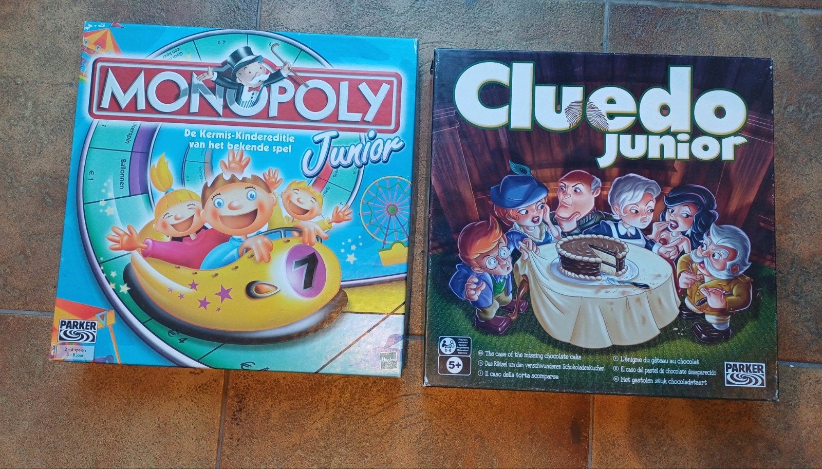 Monopoly En Cluedo Junior, Hobby en Vrije tijd, Ophalen of Verzenden, Gebruikt