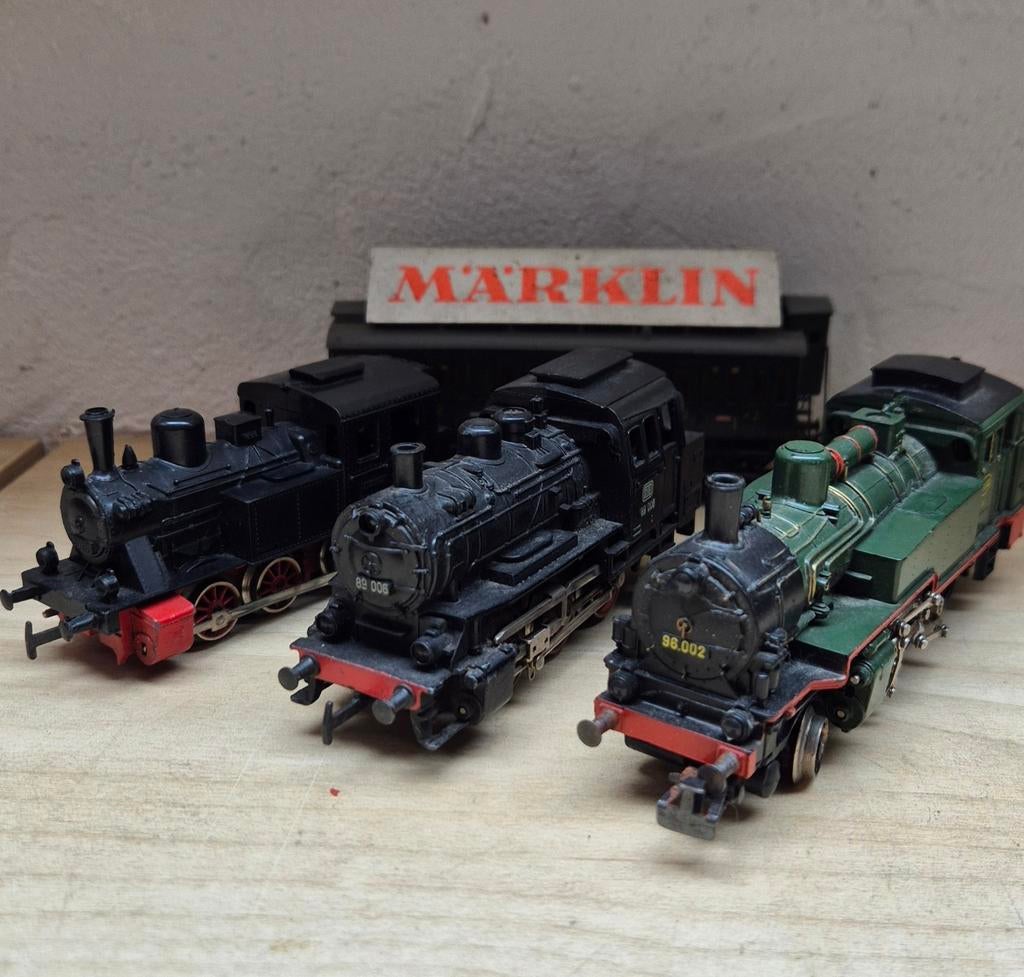 Marklin 3 Locos 5 Wagons, Enlèvement ou Envoi, Rails