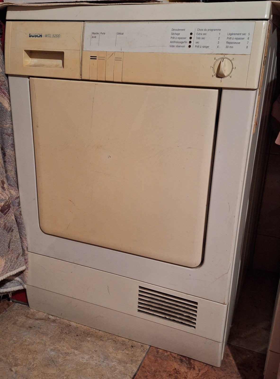 sèche linge, Enlèvement