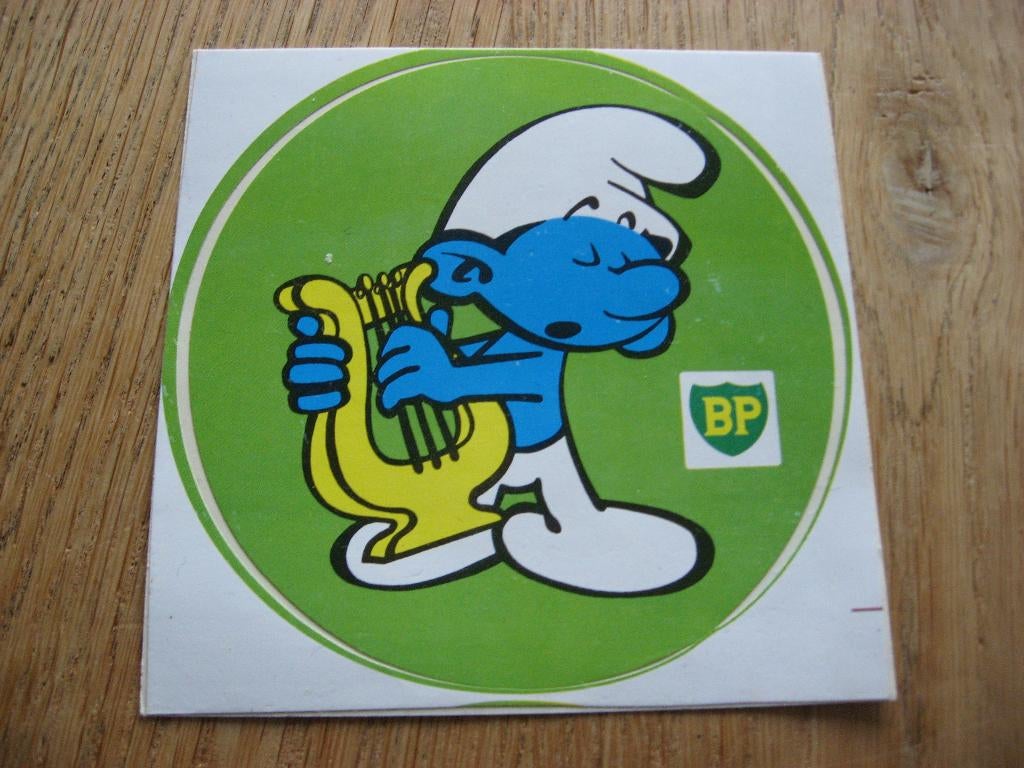 Autocollant vert pour harpe Schtroumpf BP, Collections, Enlèvement ou Envoi, Schtroumpfs, Neuf, Image, Affiche ou Autocollant