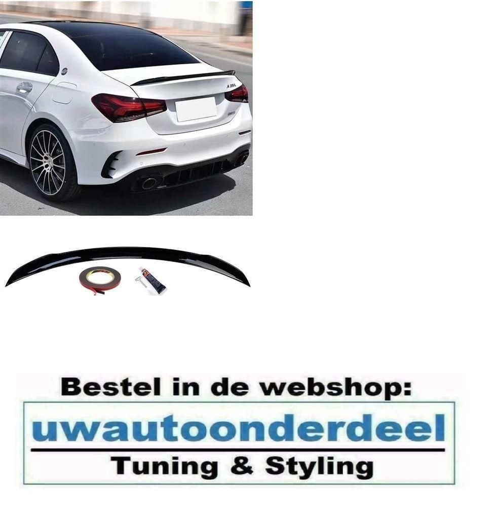 Spoiler Achterklep glans Zwart Voor MB A Klasse LIMO W177 V1, Verzenden