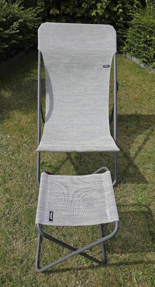 Lafuma tuinzetel met voetenbankje, Jardin & Terrasse, Enlèvement, Utilisé, Autres matériaux, Ajustable