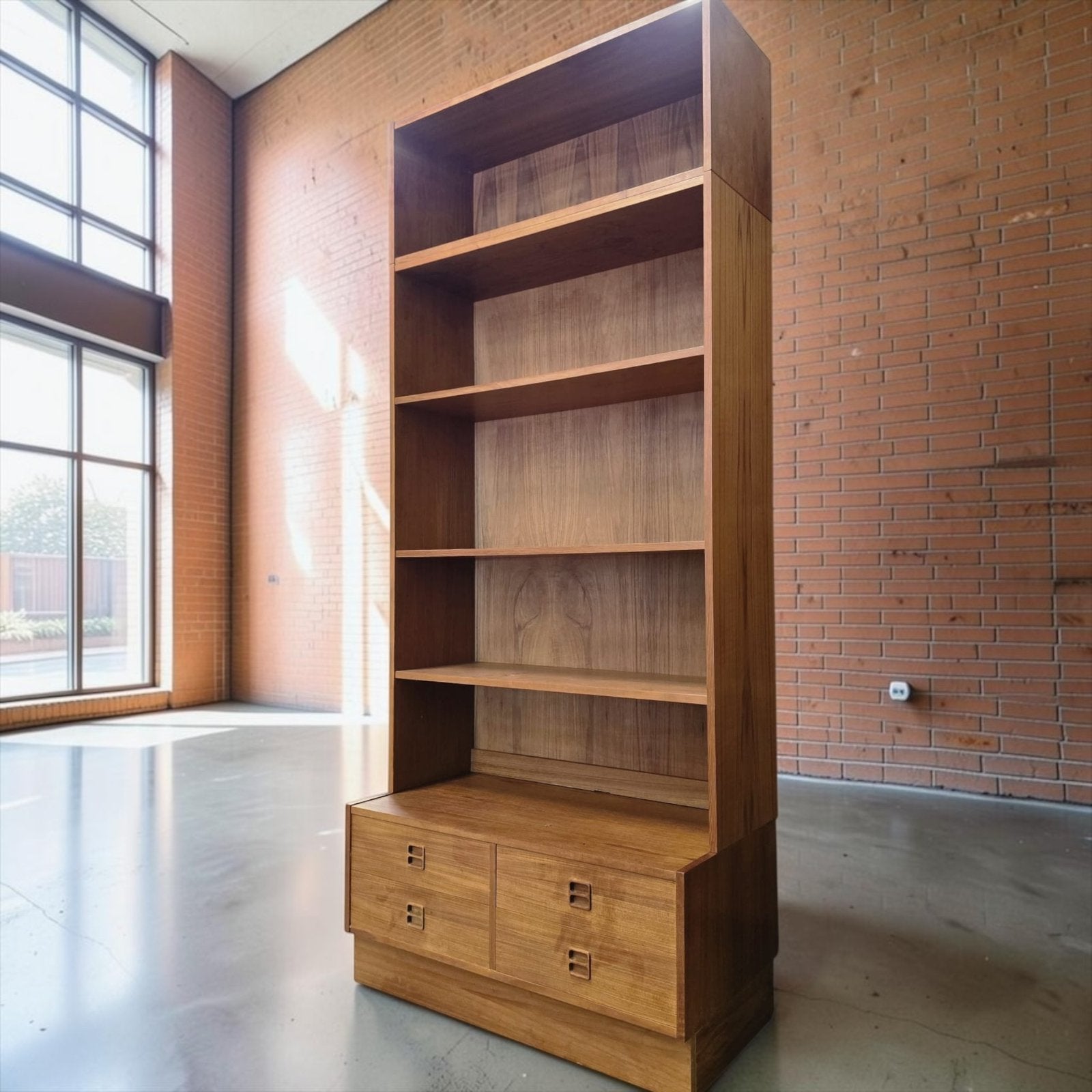 Vintage houten leggerkast / boekenkast / vitrine, Antiek en Kunst, Ophalen