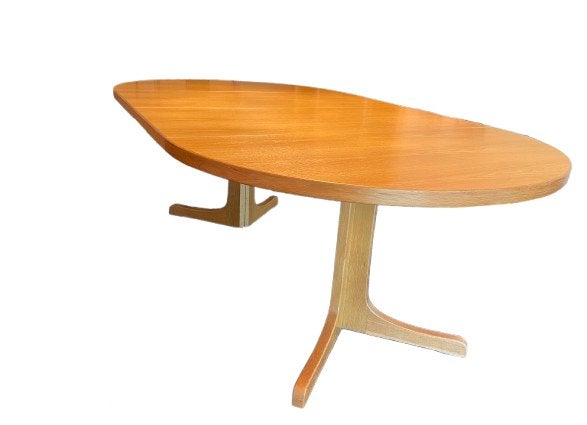 Eiken Vintage Mid-Century XL Eettafel–Rond|Ovaal–120-220 cm, Huis en Inrichting, Ophalen, 100 tot 150 cm, Eikenhout, 200 cm of meer