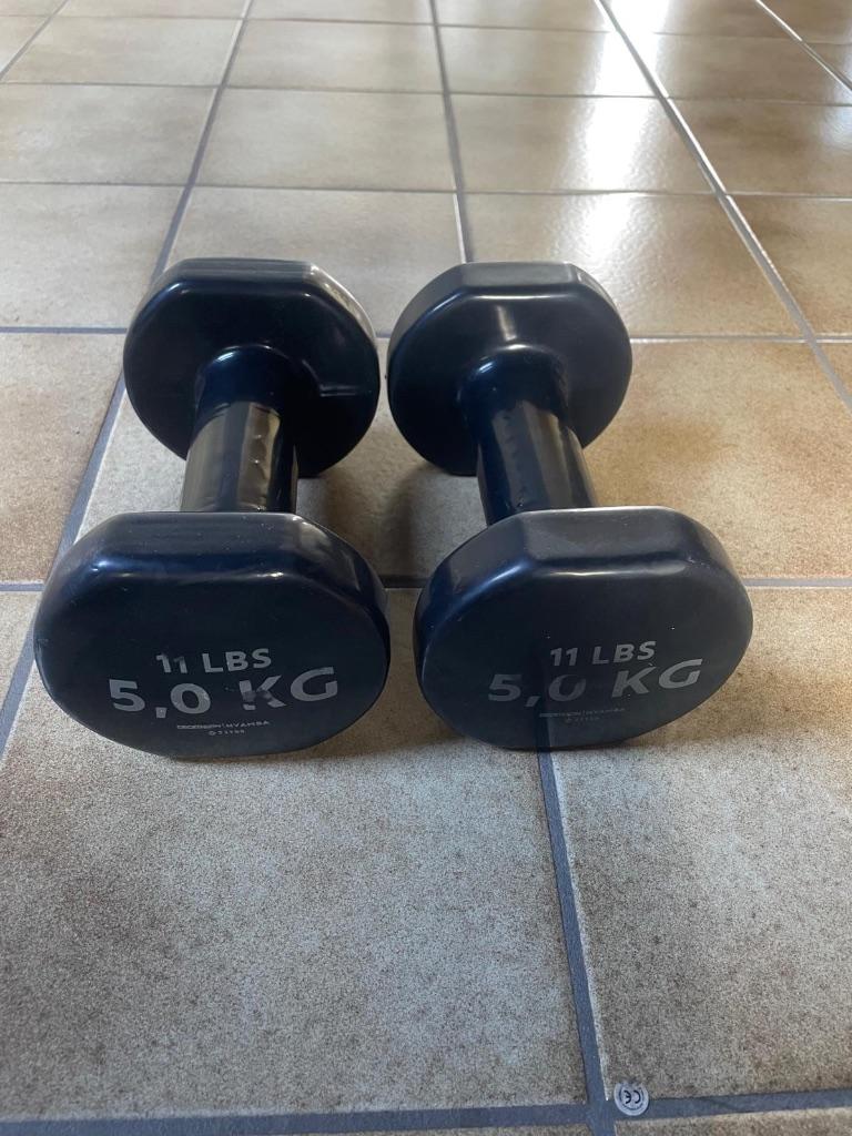 dumbbells gewichten - per duo - 5 kg, 3kg, 2kg, 1kg, 0,5kg, Ophalen, Kunststof, Gebruikt, Krachtstation
