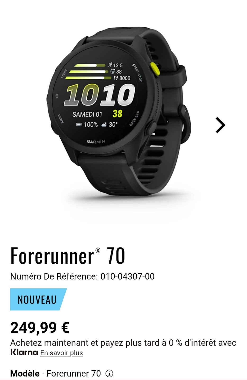 Garmin forerunner  70