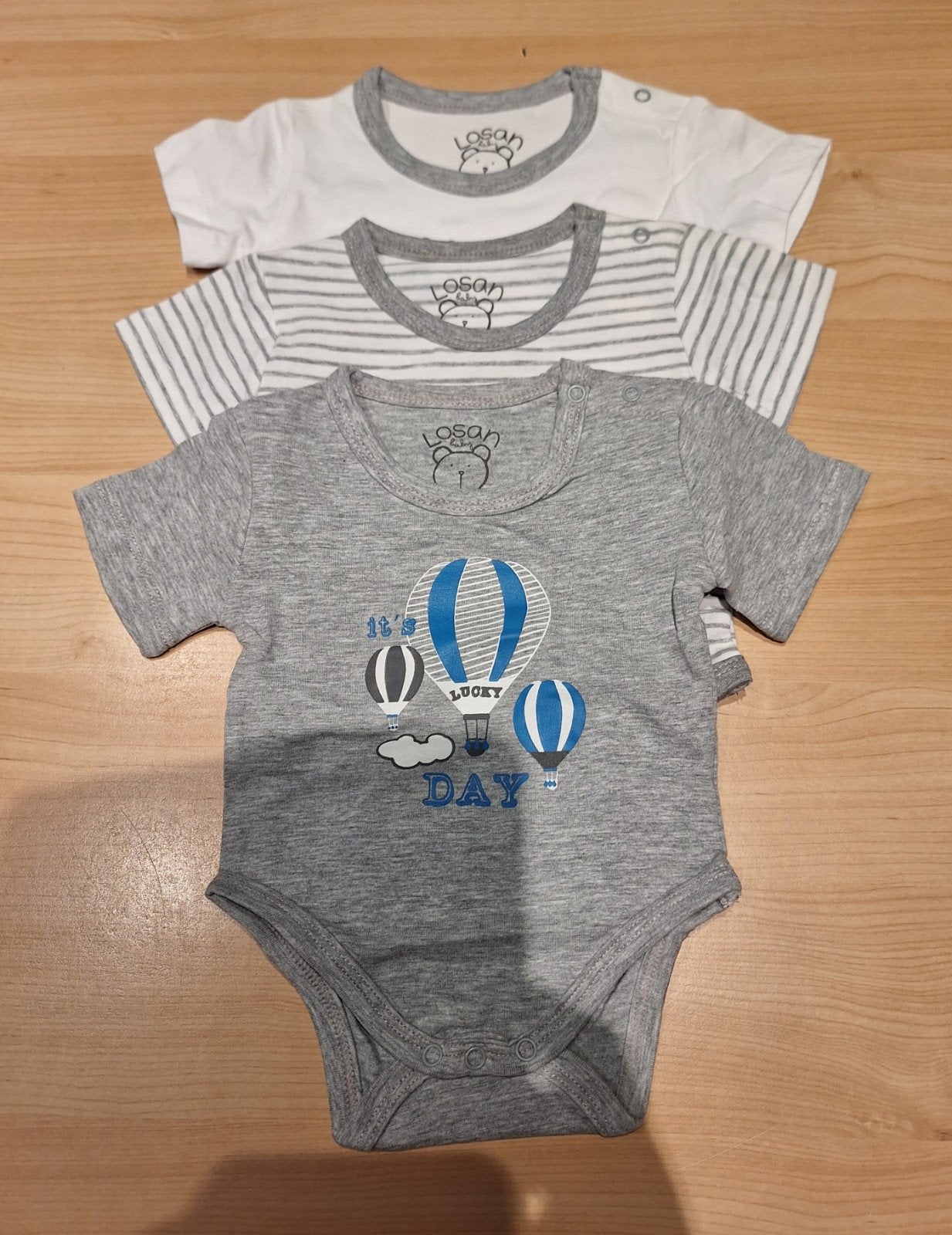 losan rompertje korte mouwen 3 stuks nieuw, Kinderen en Baby's, Babykleding | Maat 50, Ophalen, Nacht- of Onderkleding, Losan