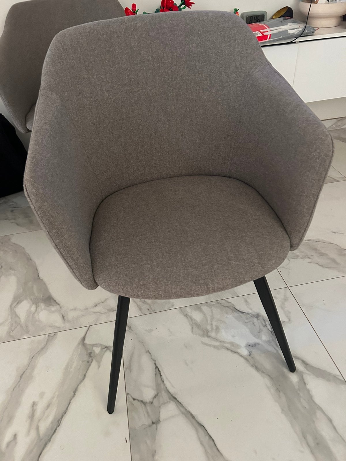 6 Juntoo eetkamerstoelen – zo goed als nieuw!, Ophalen, Zo goed als nieuw, Grijs, Stof