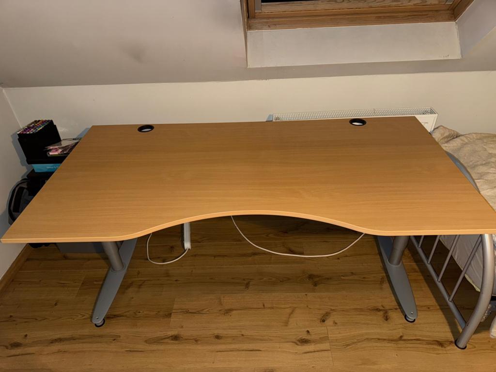 Bureau verstelbaar 180x90cm, Huis en Inrichting, Bureaus, Ophalen, Gebruikt, Hout, 180 cm