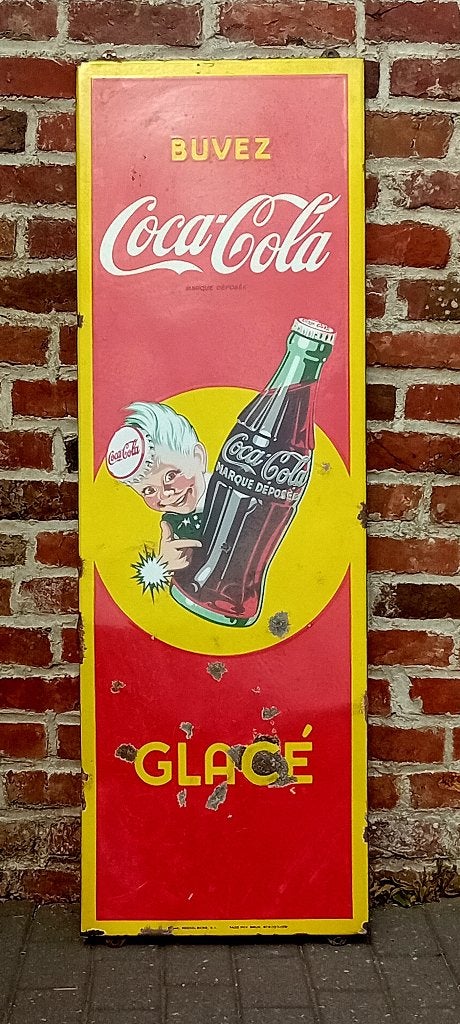 Panneau d'affichage en émail, Collections, Marques & Objets publicitaires, Utilisé, Panneau publicitaire, Enlèvement ou Envoi