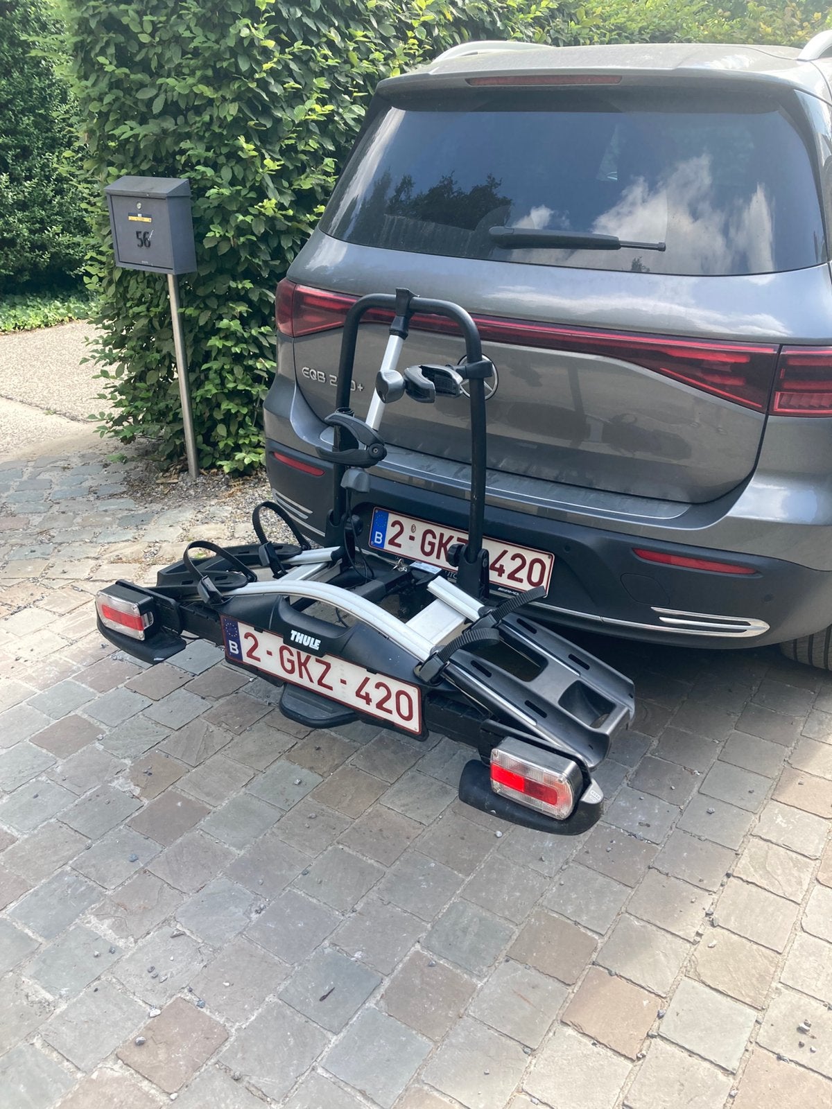 Thule fietsendrager, Support d'attelage, 2 vélos, Pneus larges, Comme neuf