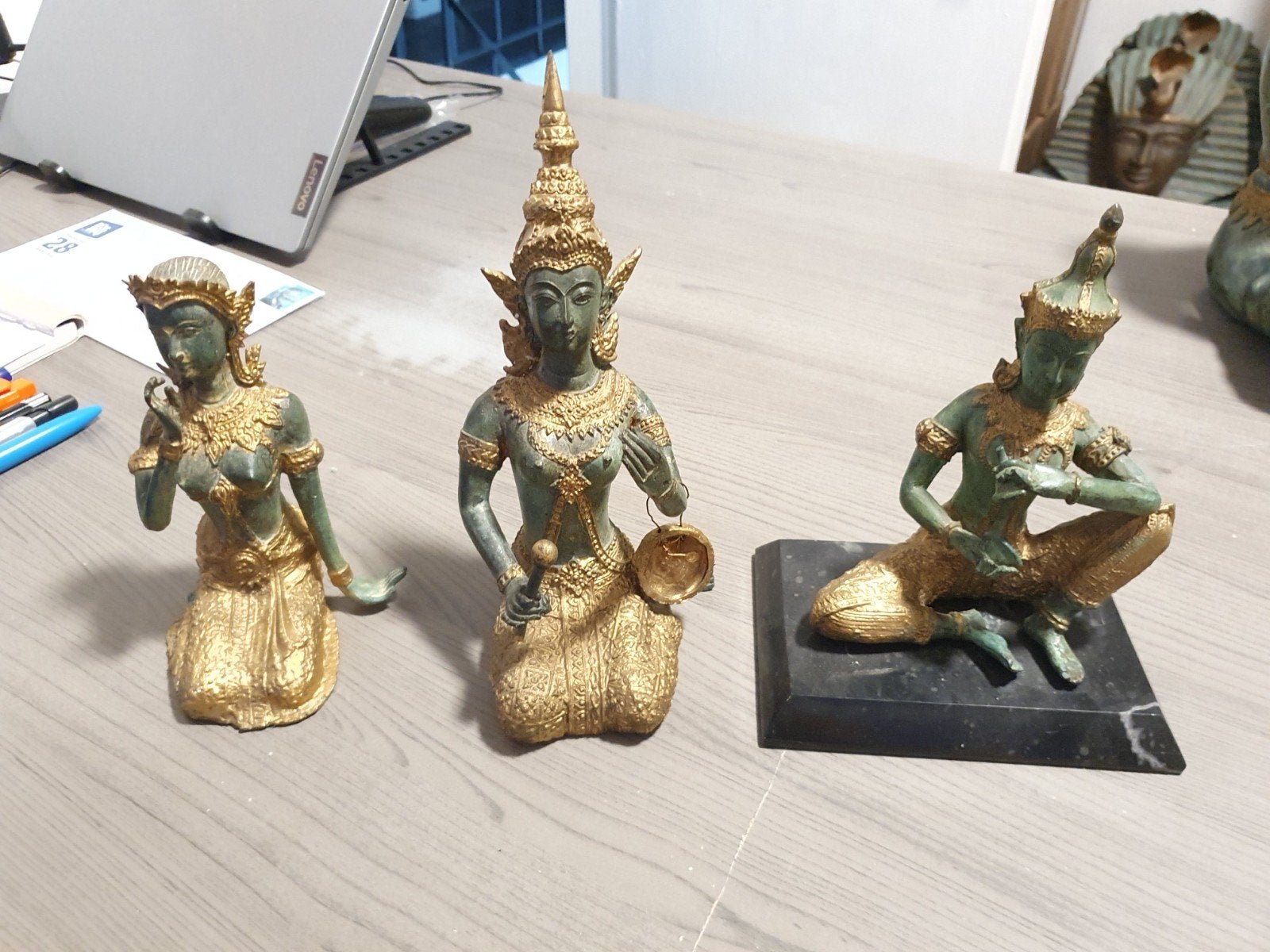 3mooie zware bronzen farao beelden, Ophalen of Verzenden