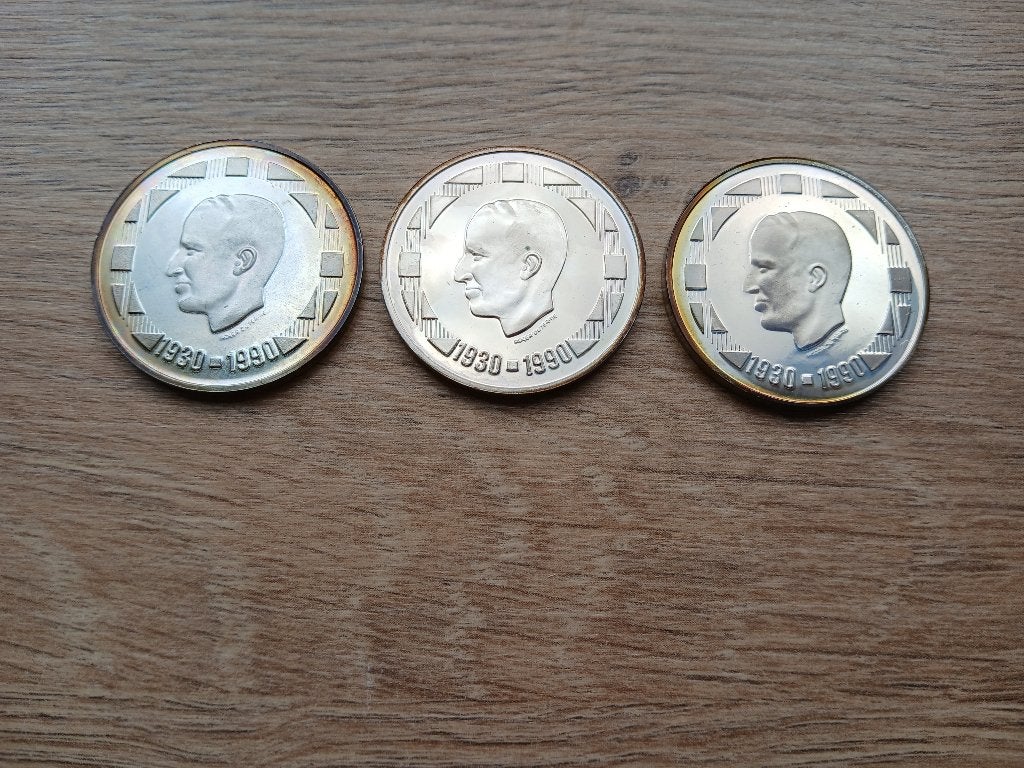 Lot 3x 500 Frank 1990 QP Boudewijn, Postzegels en Munten, Munten | België, Ophalen of Verzenden, Zilver, Zilver
