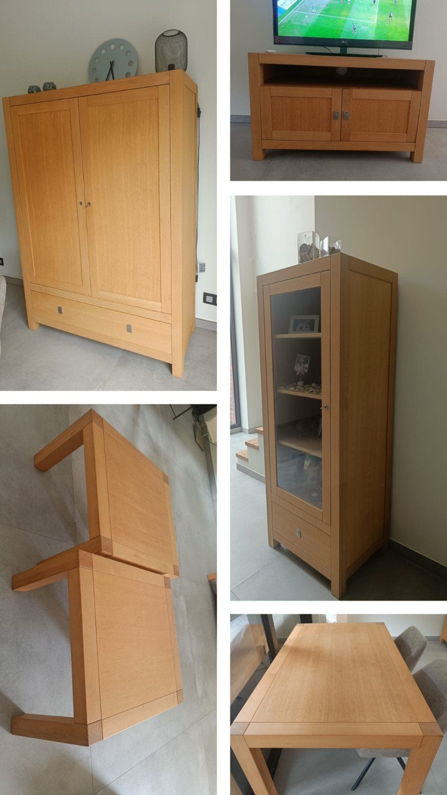 setje meubels in eik fineer, Ophalen