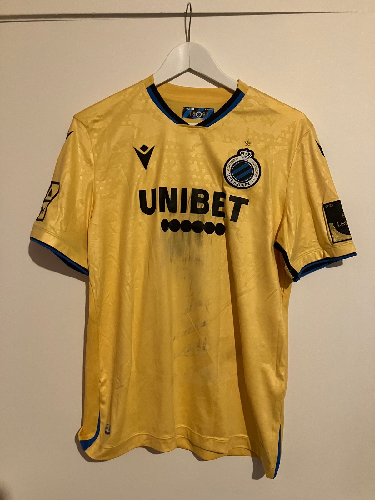 Match worn Club Brugge shirt Nsoki, Enlèvement ou Envoi, Utilisé, Maillot